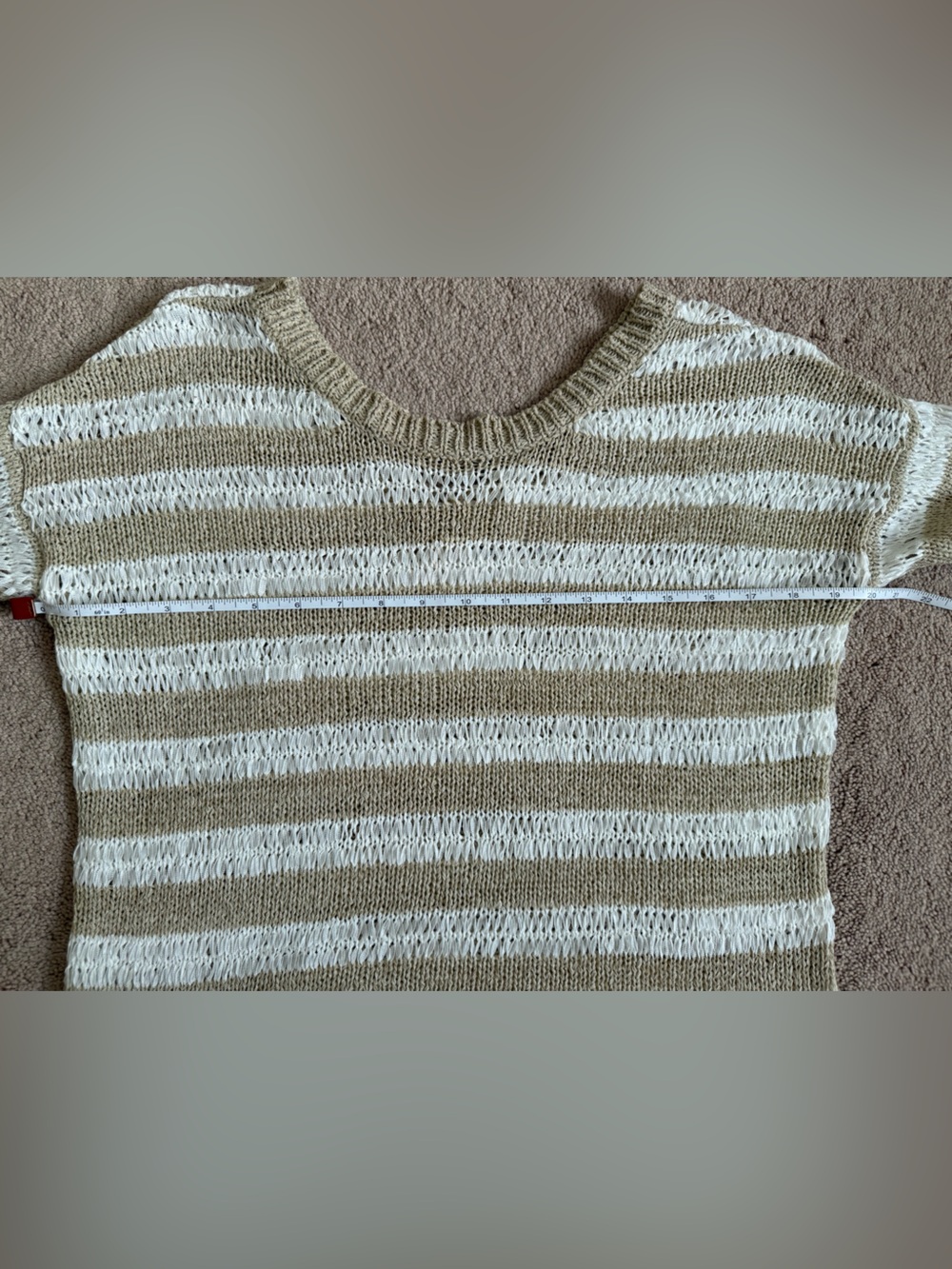 John + Jenn Breezy Stripes Pullover size Small Neutral Motif - Anthropologie - Picture 7 of 10